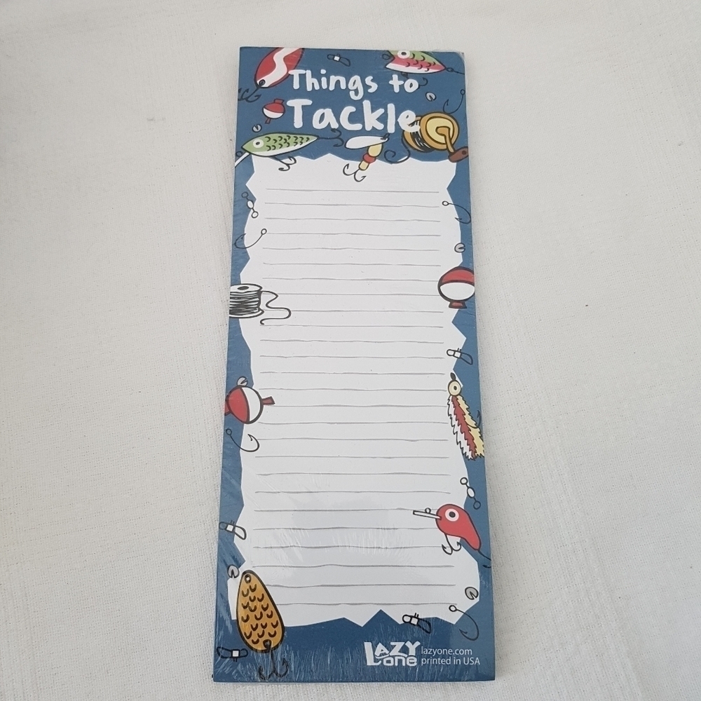 Lazy One "Things to Tackle" magnetic note pad fishing